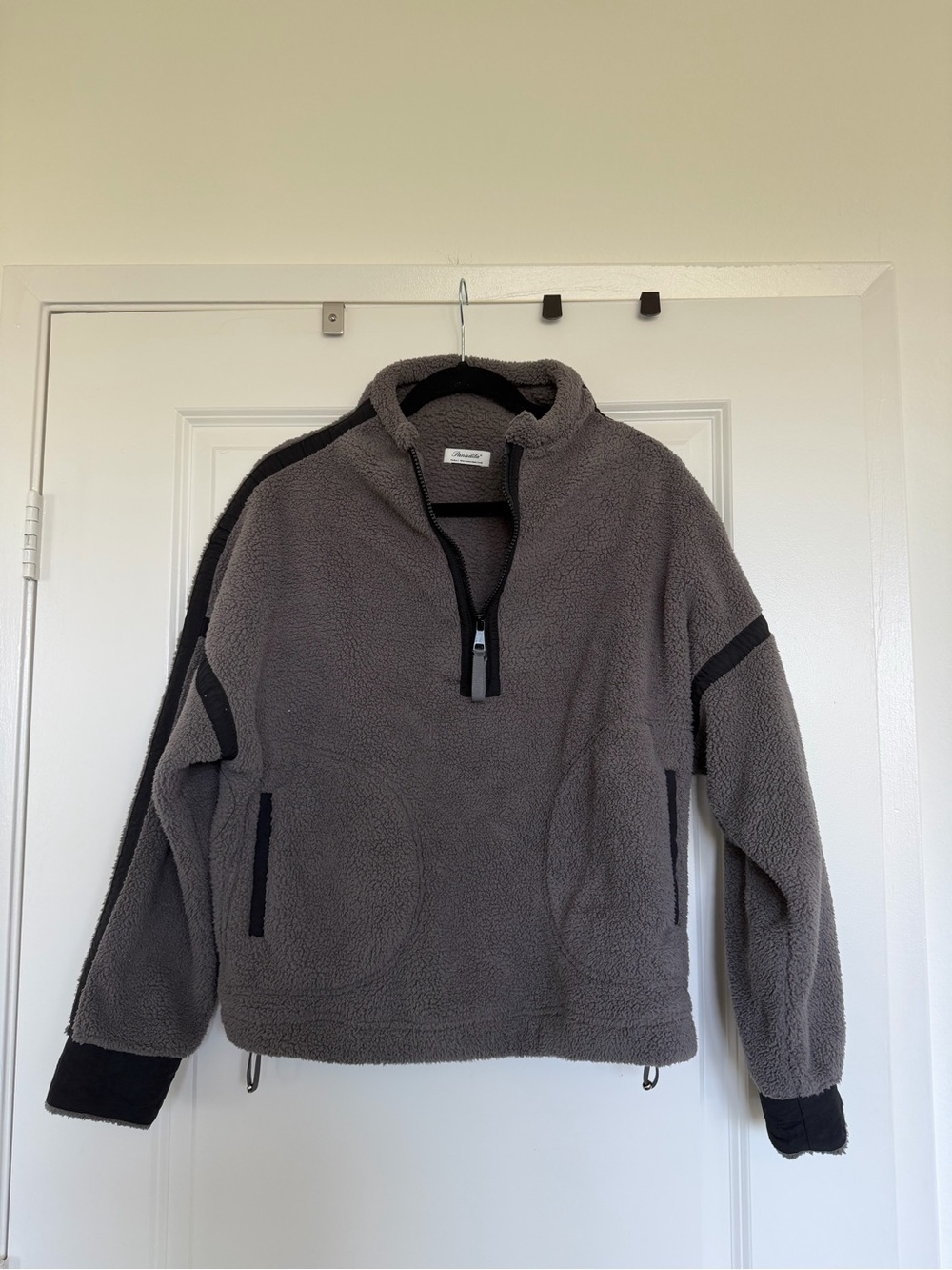 Gray Sherpa Half-Zip Pullover Sweater